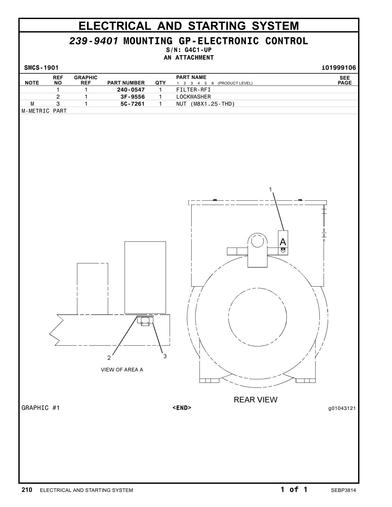 240-0547 FILTER-RFI · S/N G4C1-UP CAT parts manual diagram