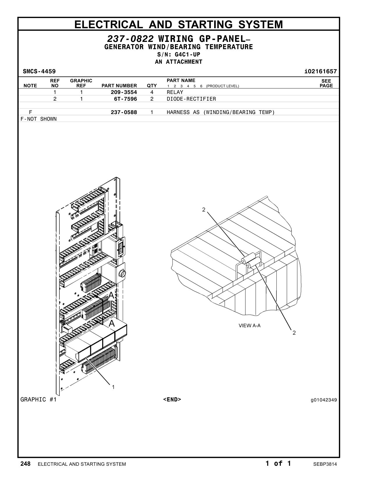 209-3554 RELAY · S/N G4C1-UP CAT parts manual diagram