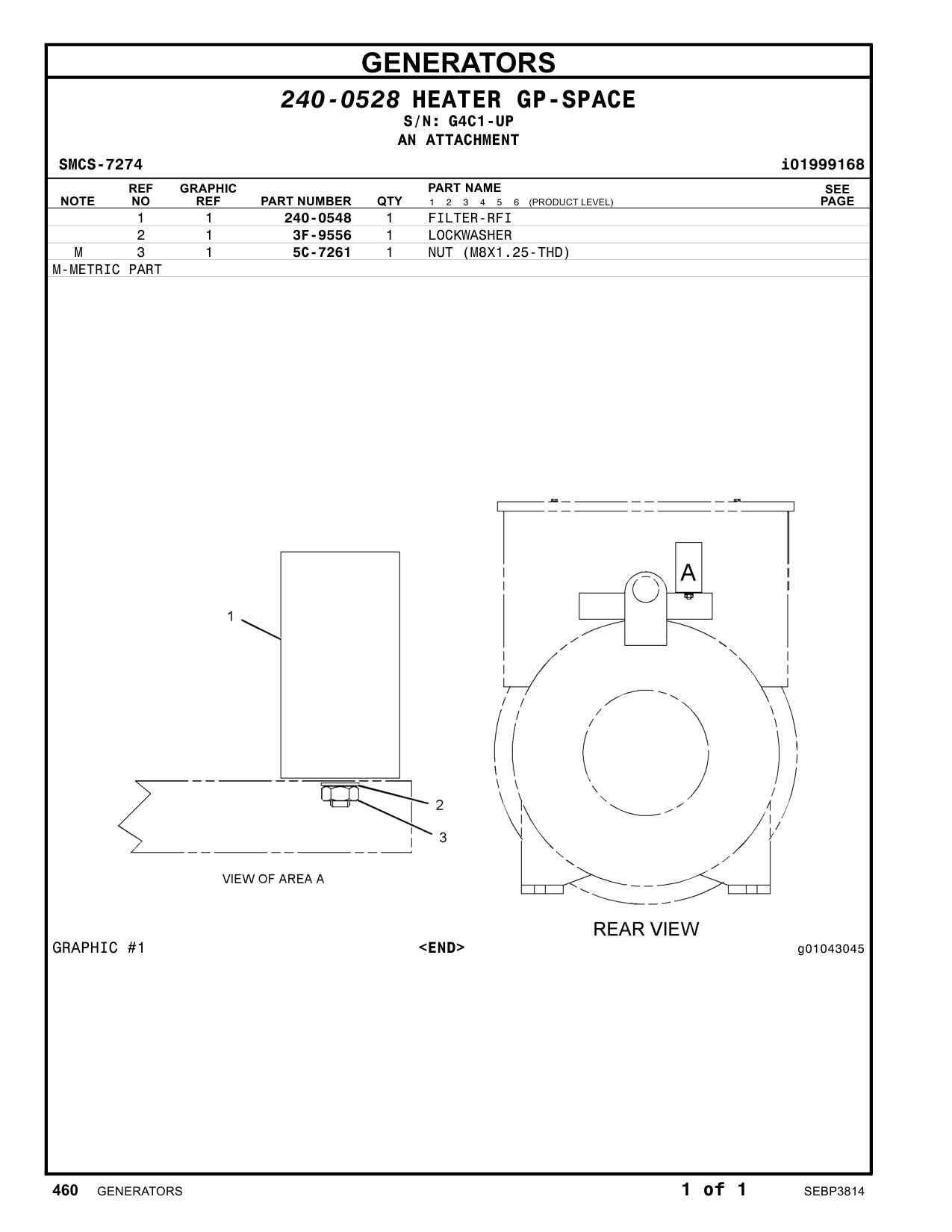 240-0548 FILTER-RFI · S/N G4C1-UP CAT parts manual diagram