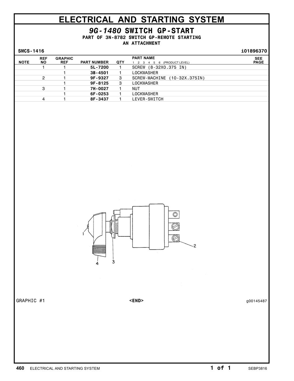 9F-9327 SCREW-MACHINE (10-32X.375IN) CAT parts manual diagram