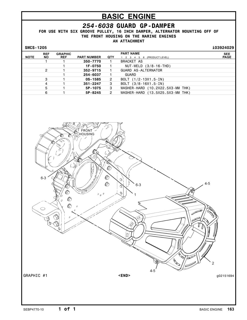 351-2247 BOLT (3/8-16X1.5-IN) CAT parts manual diagram