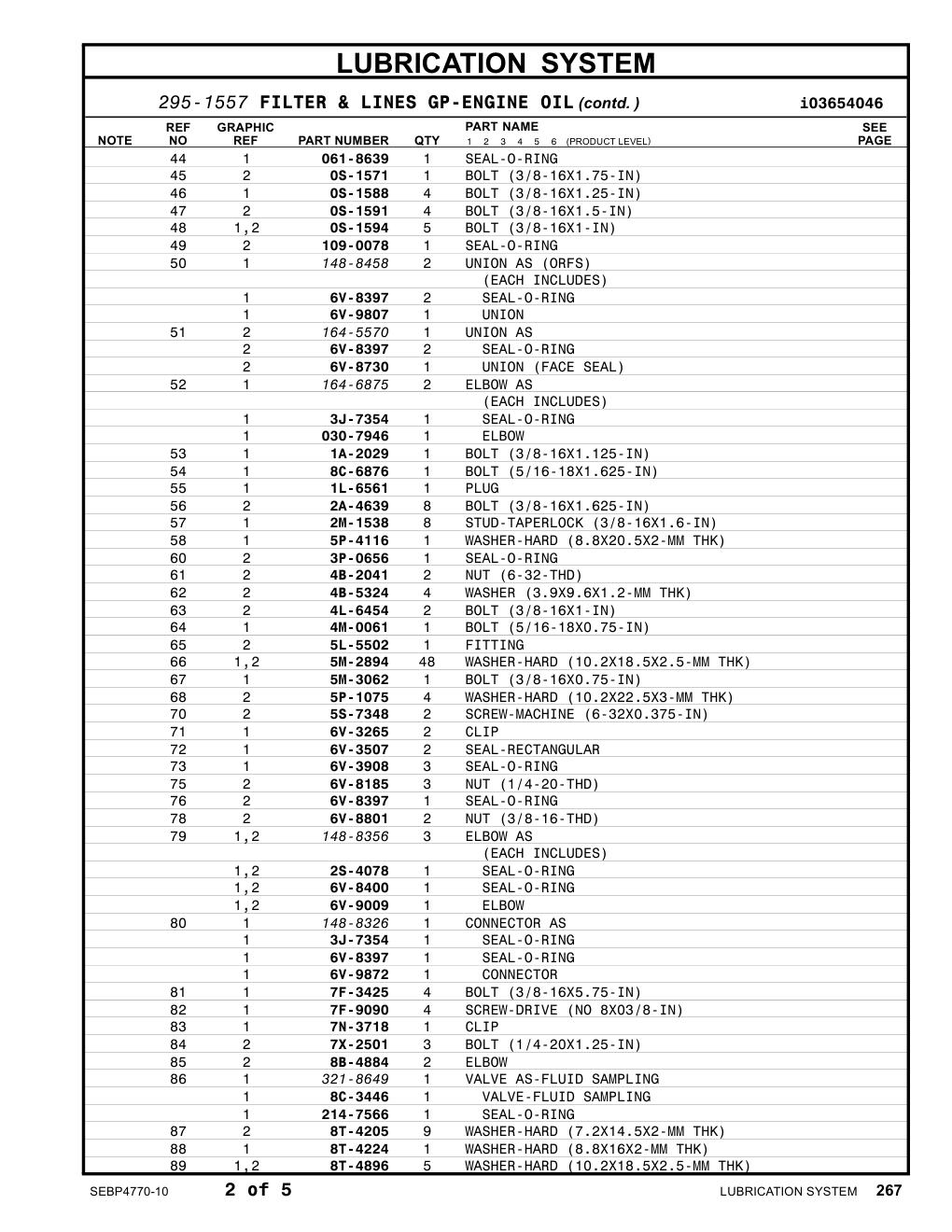 148-8458 UNION AS (ORFS) CAT parts manual diagram