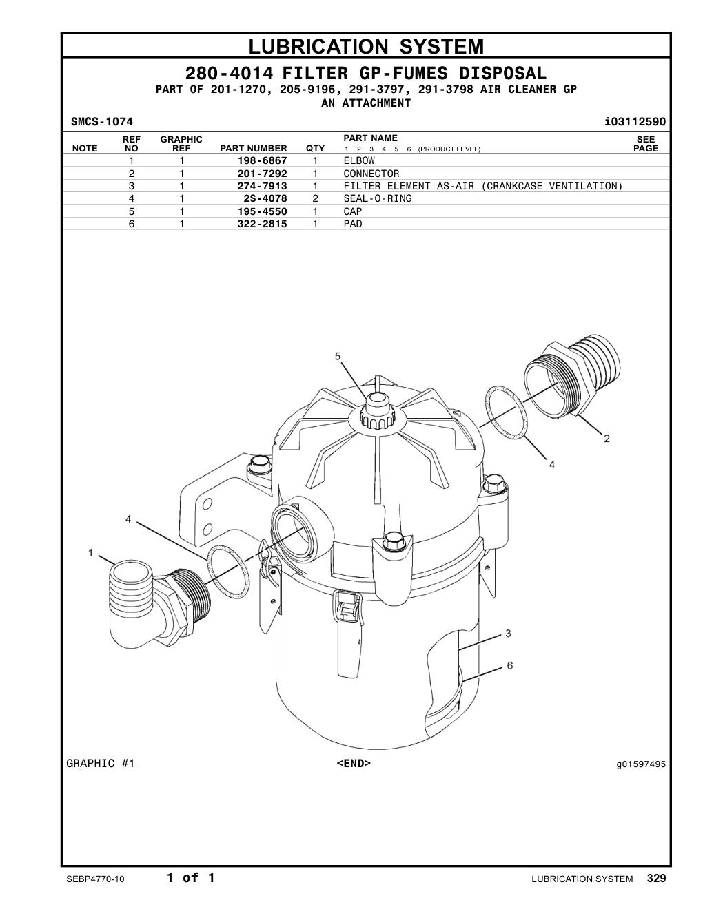 322-2815 PAD CAT parts manual diagram