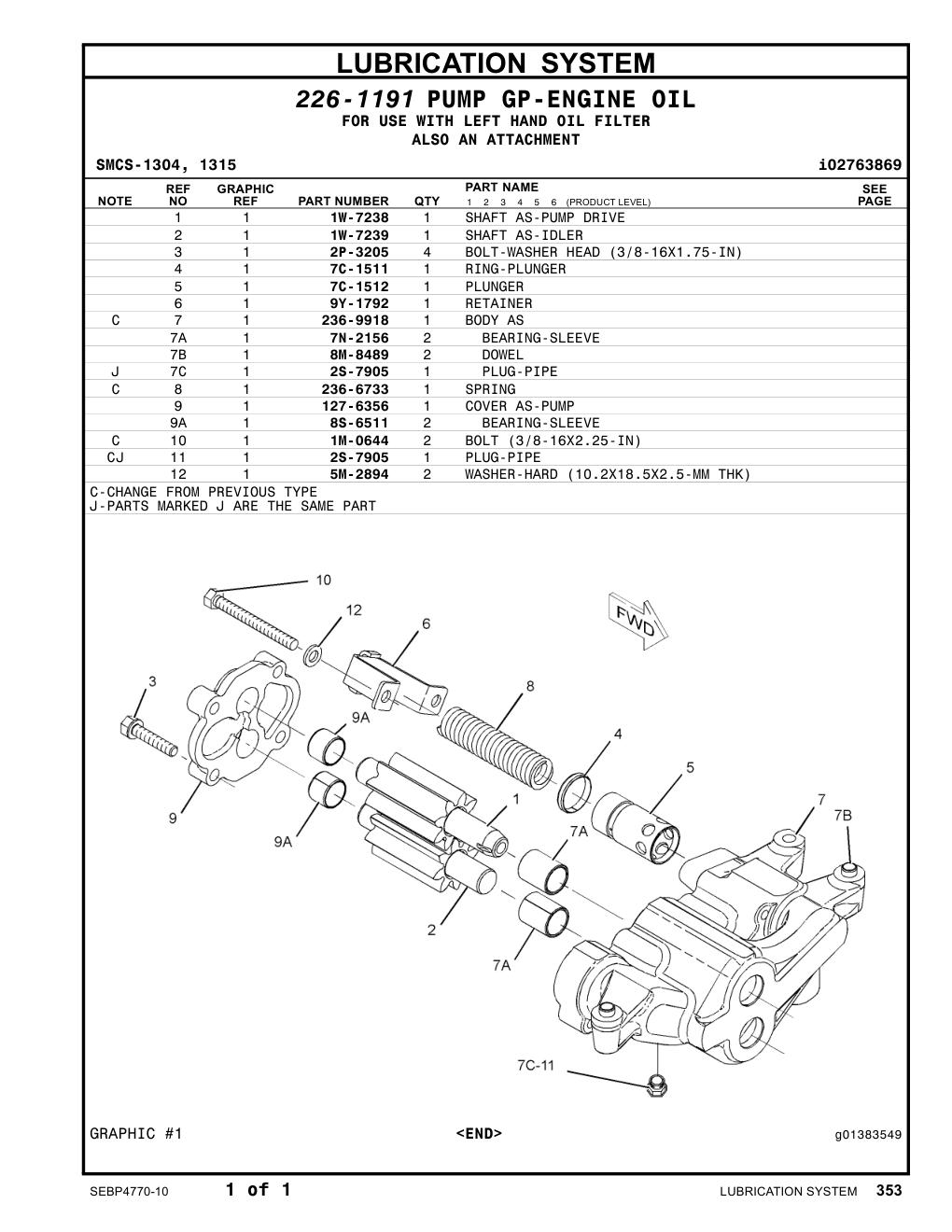 7C-1512 PLUNGER CAT parts manual diagram