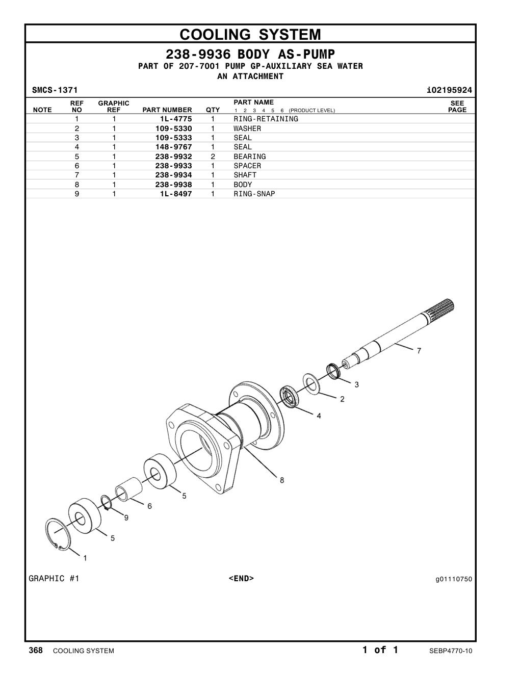 238-9938 BODY CAT parts manual diagram