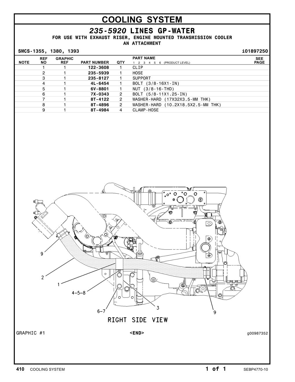 235-5939 HOSE CAT parts manual diagram