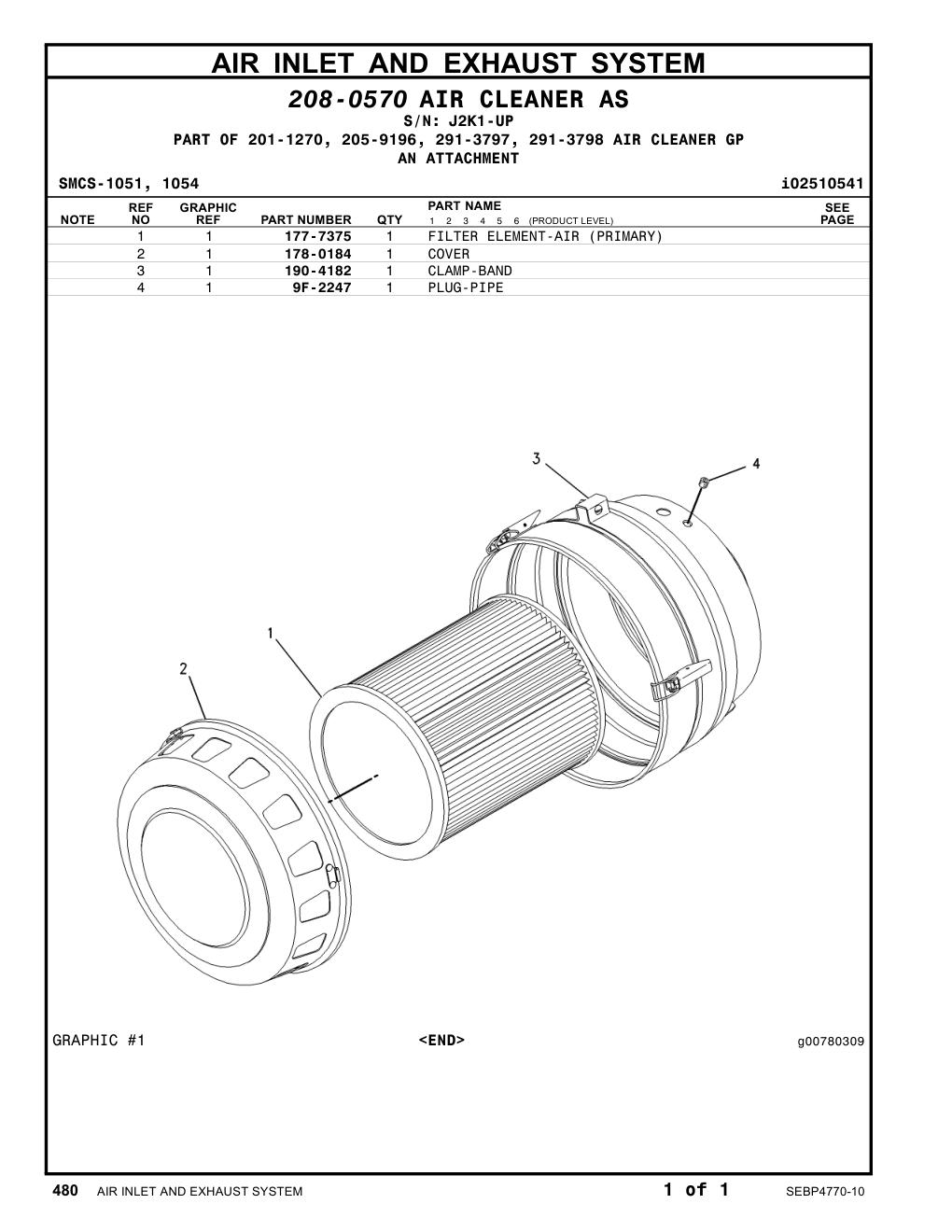 190-4182 CLAMP-BAND · S/N J2K1-UP CAT parts manual diagram