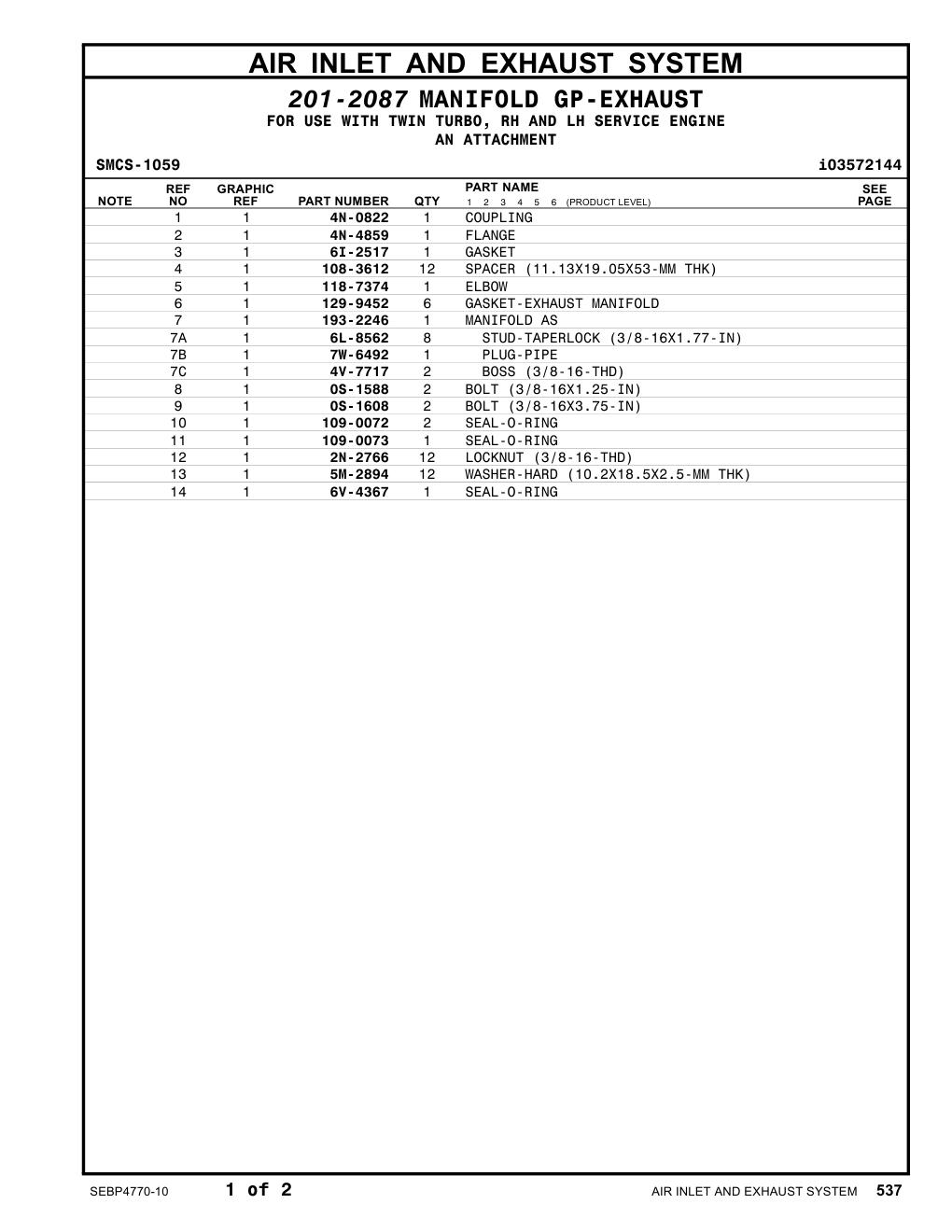 193-2246 MANIFOLD AS CAT parts manual diagram