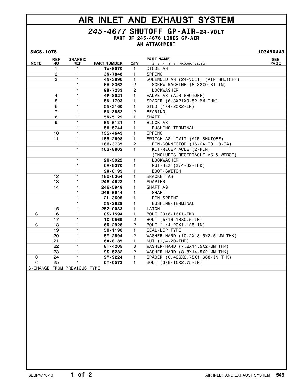 155-2698 SWITCH AS-LIMIT (AIR SHUTOFF) CAT parts manual diagram