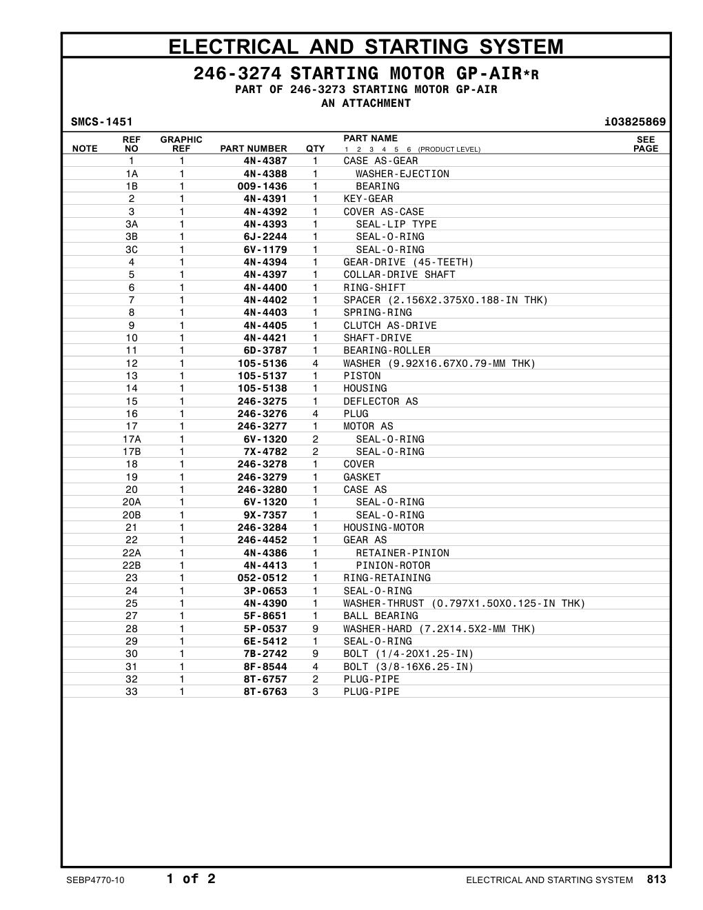 246-3277 MOTOR AS CAT parts manual diagram