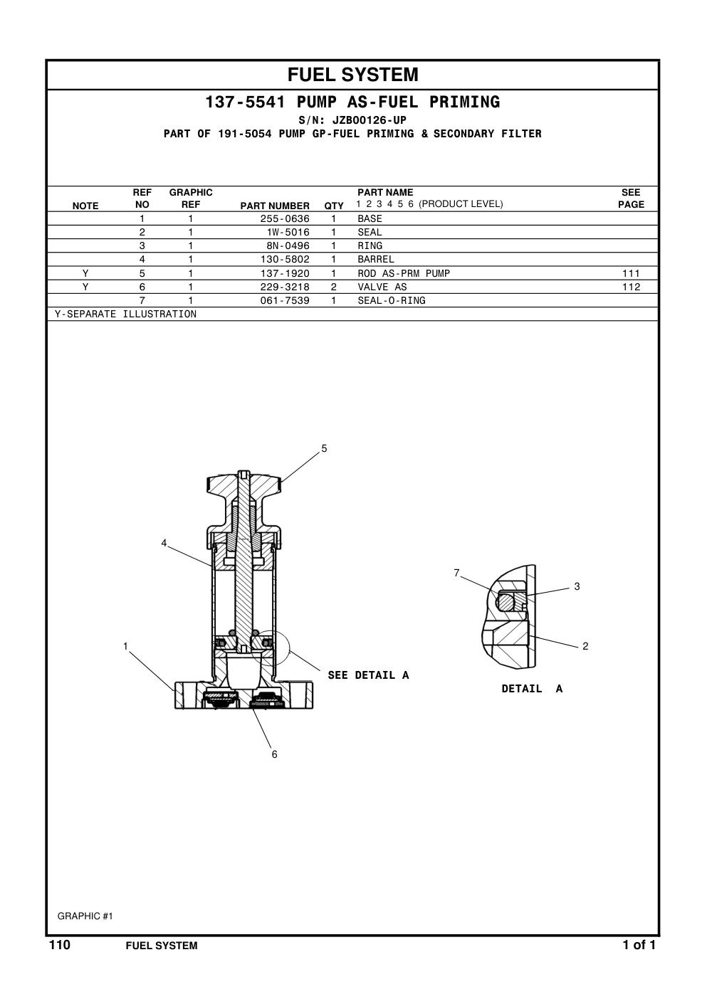 8N-0496 RING · S/N JZB00126-UP CAT parts manual diagram
