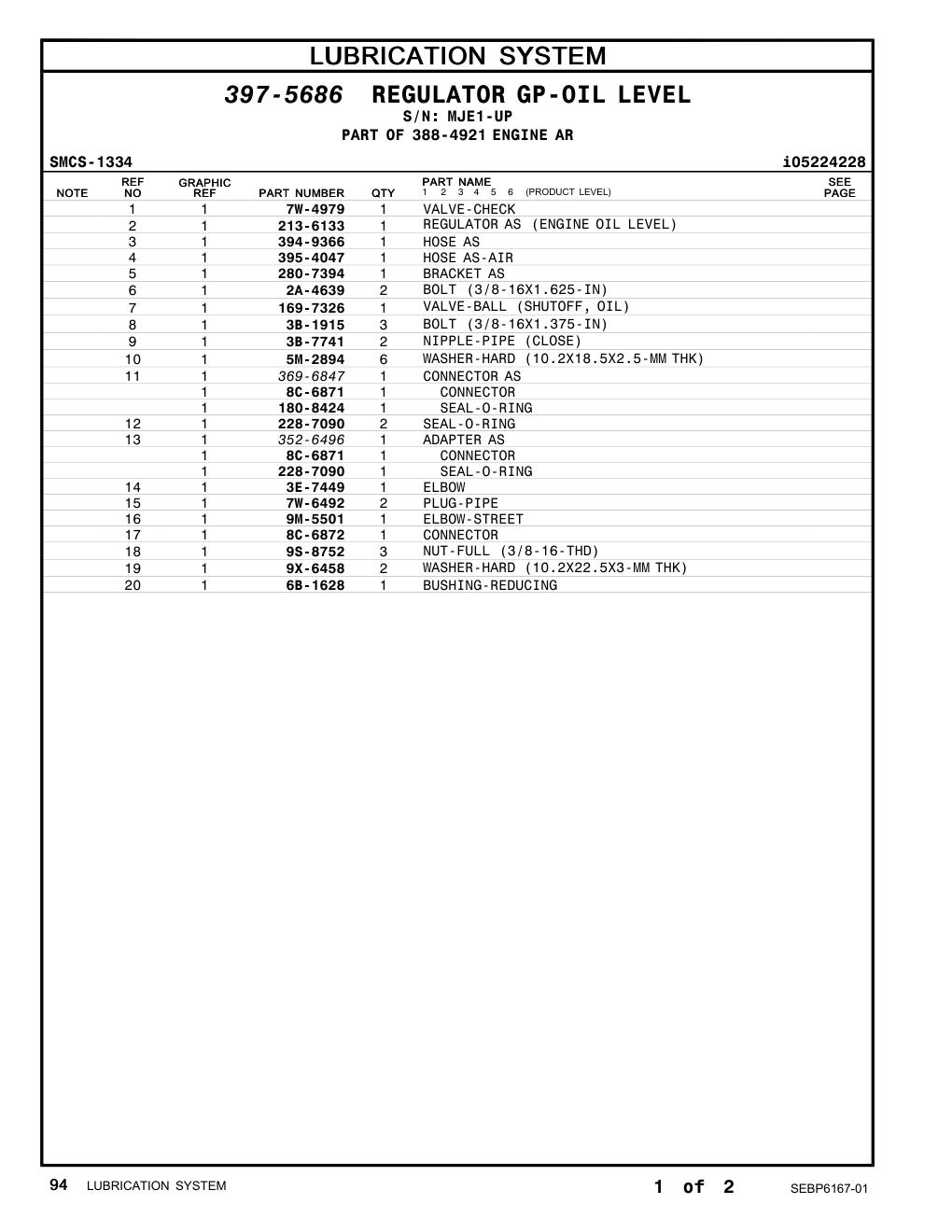 9M-5501 ELBOW-STREET · S/N MJE1-UP CAT parts manual diagram