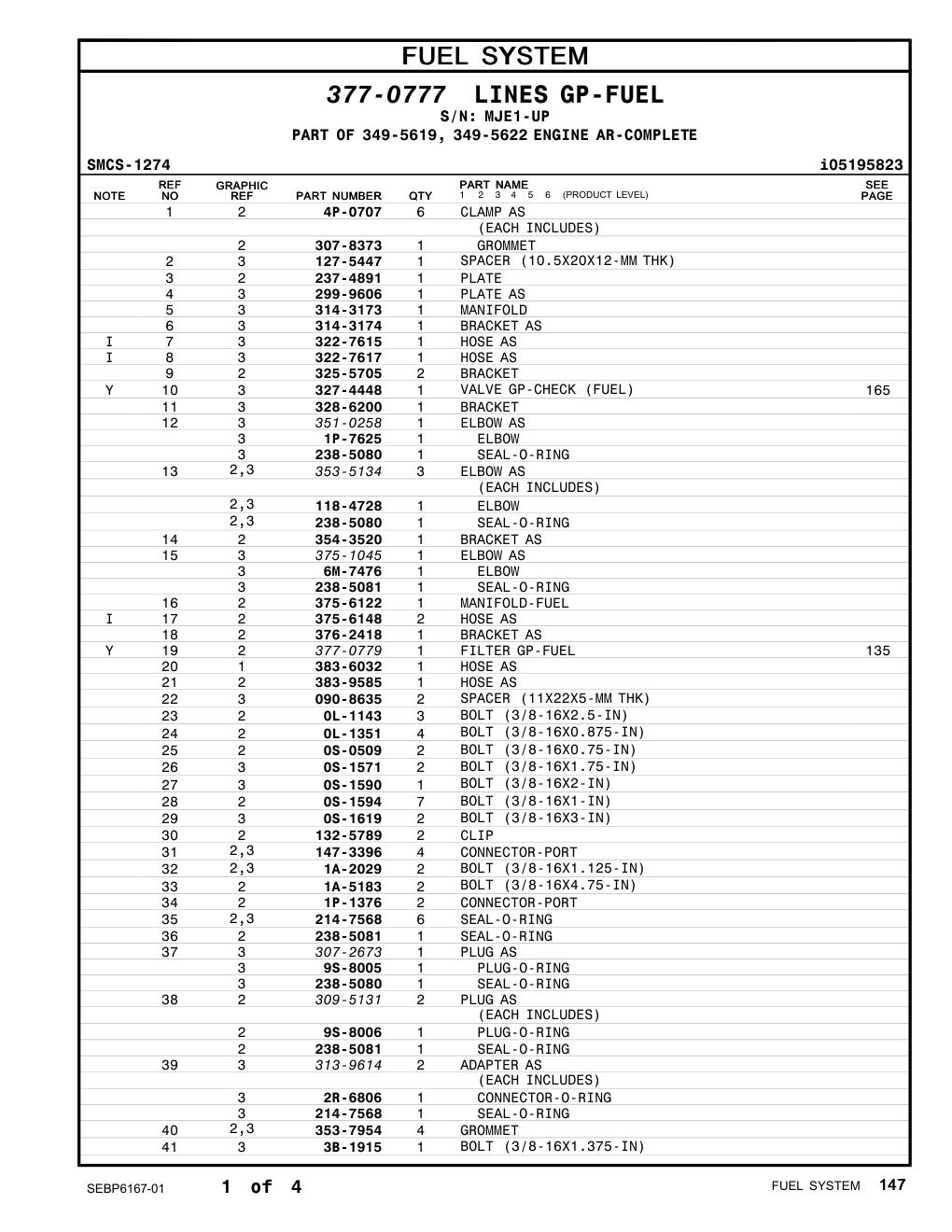 314-3173 MANIFOLD · S/N MJE1-UP CAT parts manual diagram