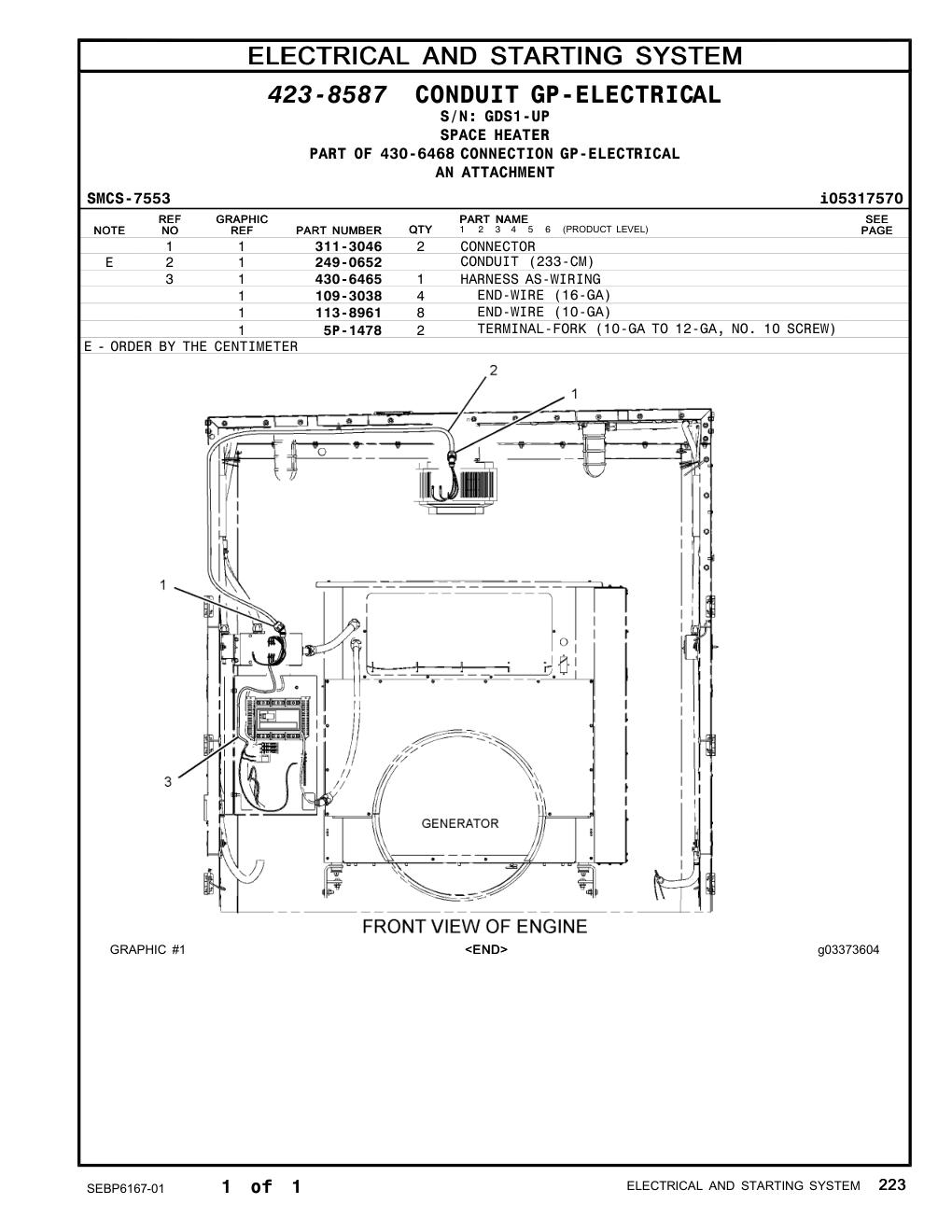 5P-1478 TERMINAL-FORK (10-GA TO 12-GA, NO. 10 SCREW) · S/N GDS1-UP CAT parts manual diagram