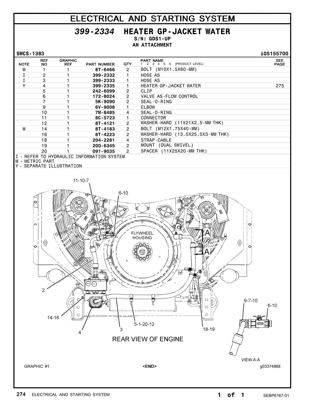 242-6099 CLIP · S/N GDS1-UP CAT parts manual diagram