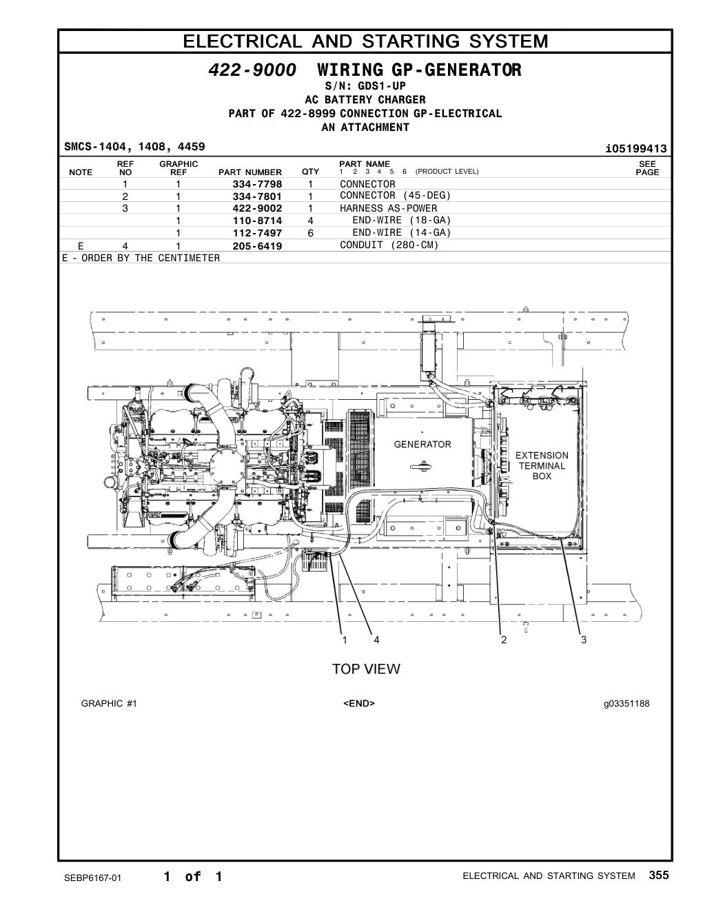 334-7798 CONNECTOR · S/N GDS1-UP CAT parts manual diagram