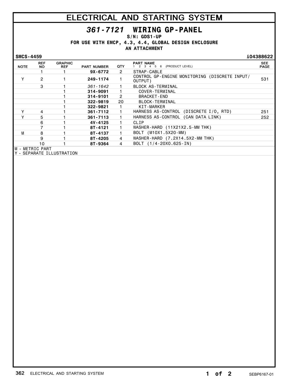 322-9819 BLOCK-TERMINAL · S/N GDS1-UP CAT parts manual diagram