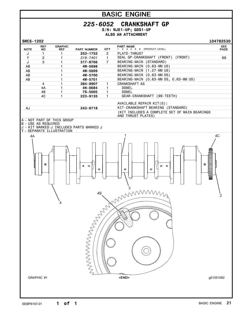 384-9907 CRANKSHAFT AS CAT parts manual diagram