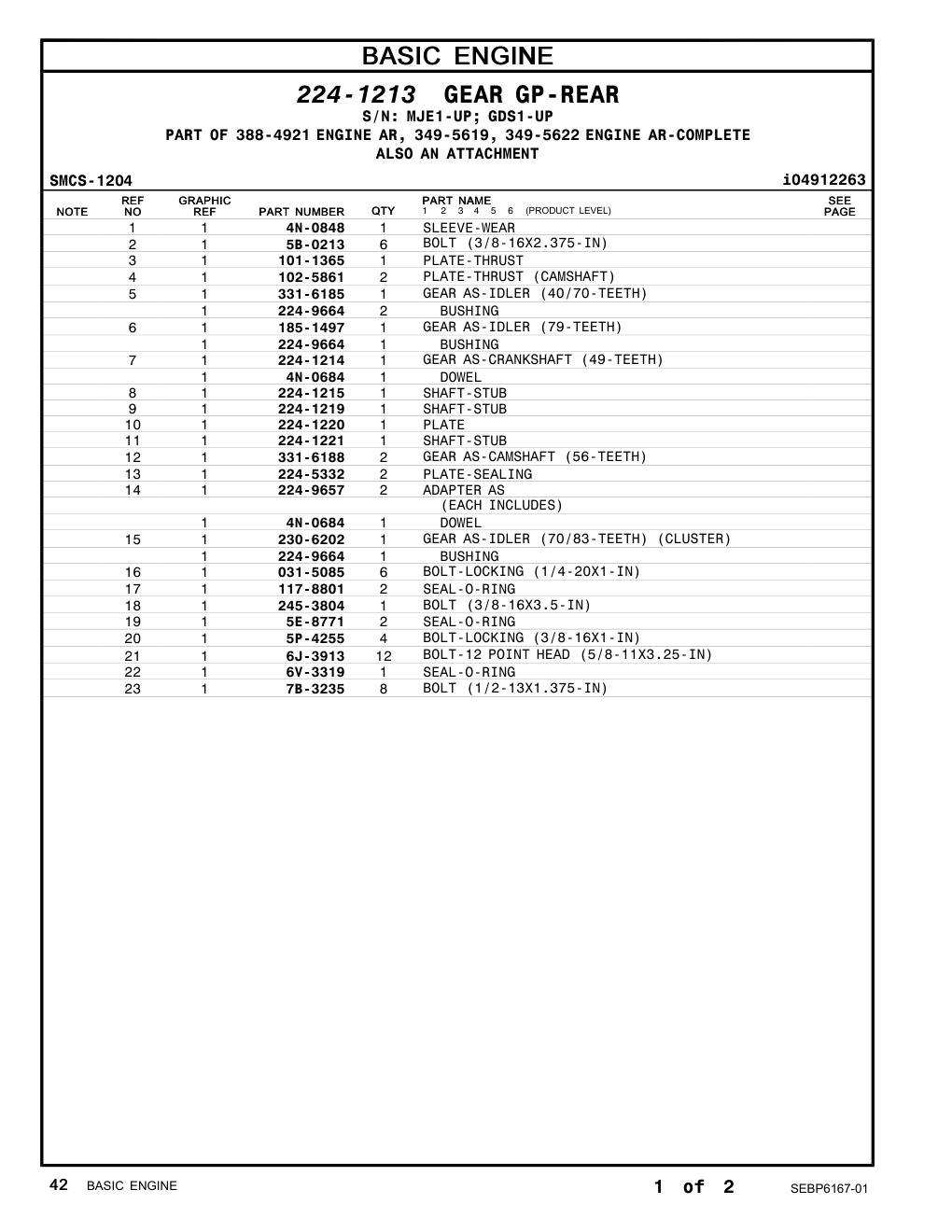 245-3804 BOLT (3/8-16X3.5-IN) CAT parts manual diagram