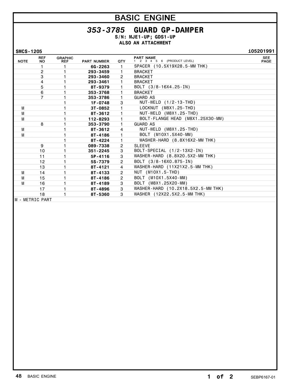 351-2245 BOLT-SPECIAL (1/2-13X2-IN) CAT parts manual diagram
