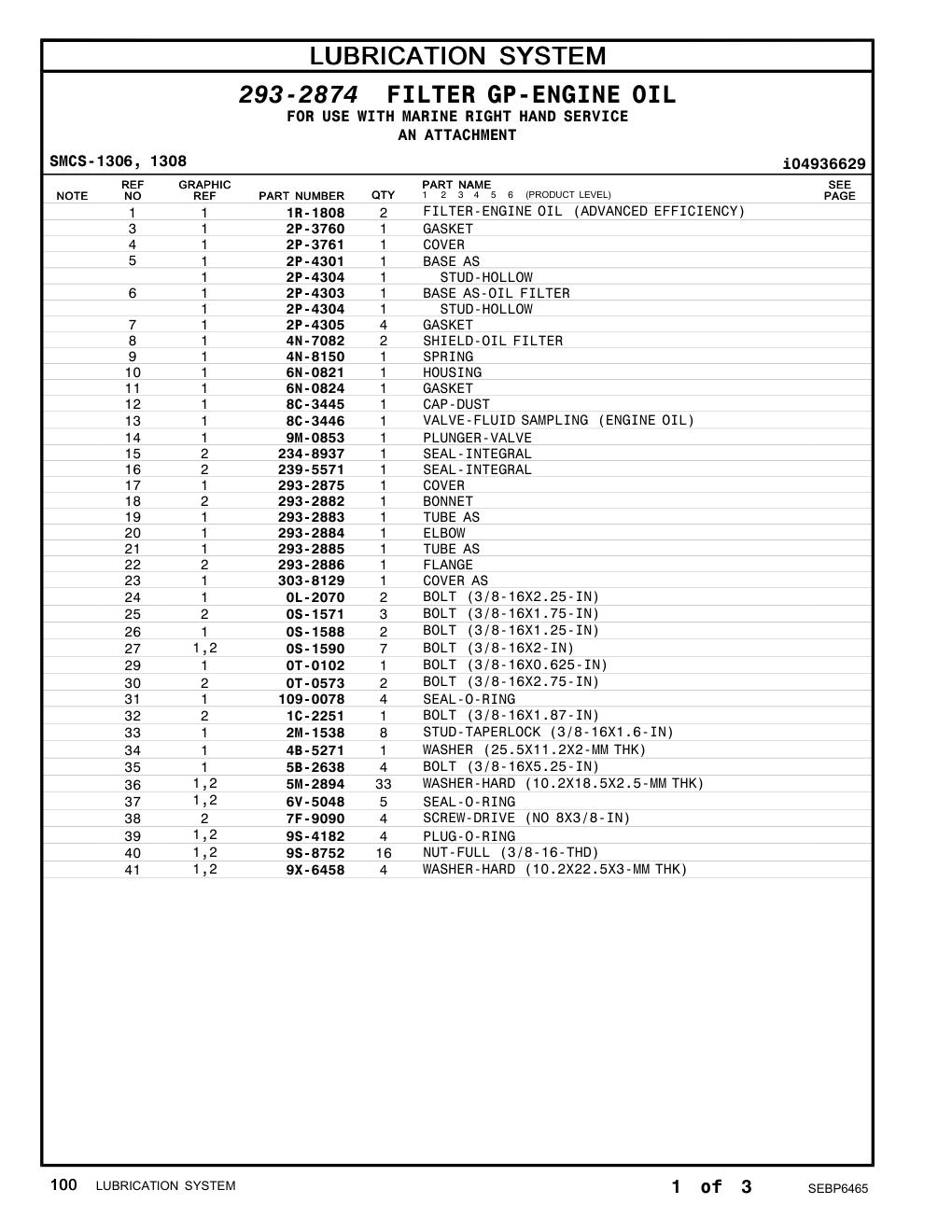 293-2882 BONNET CAT parts manual diagram