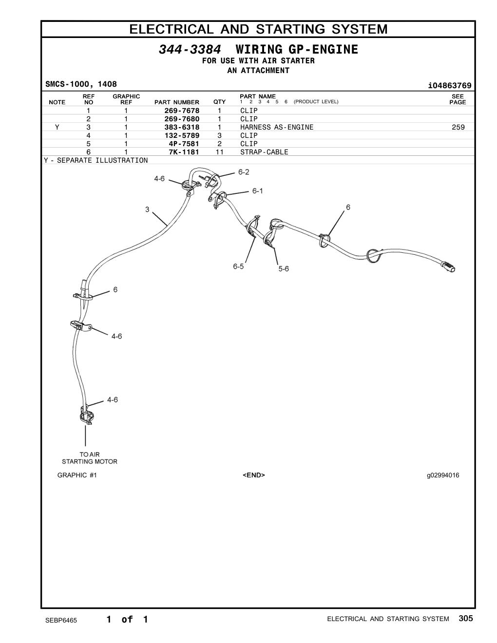 383-6318 HARNESS AS-ENGINE CAT parts manual diagram