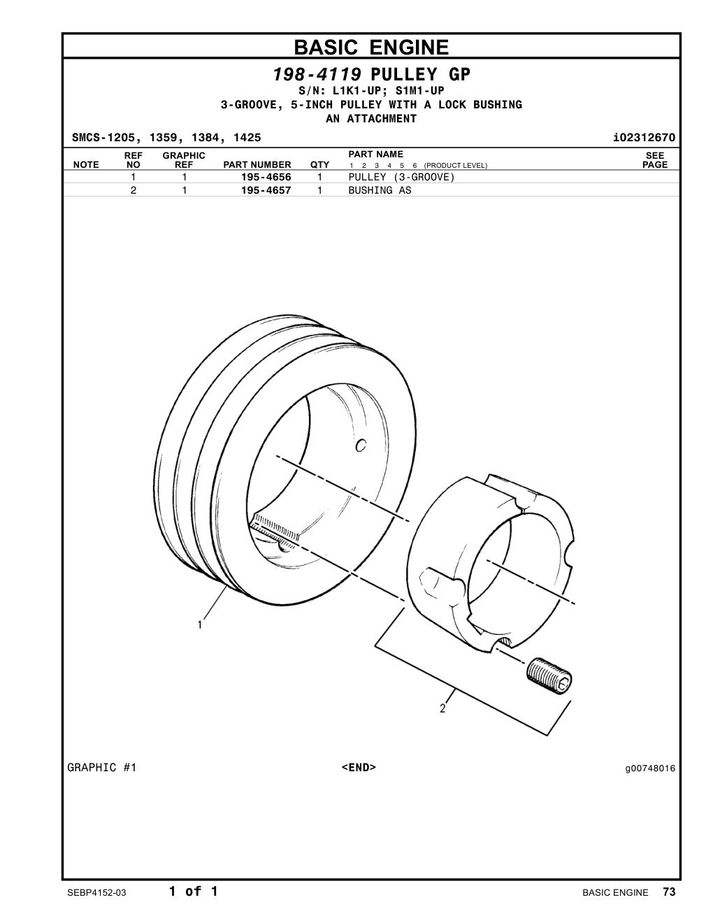 195-4657 BUSHING AS CAT parts manual diagram
