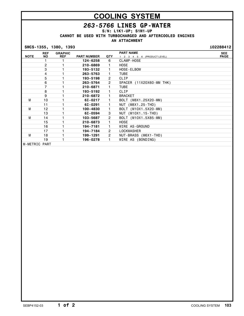 263-5764 SPACER (11X20X60-MM THK) CAT parts manual diagram