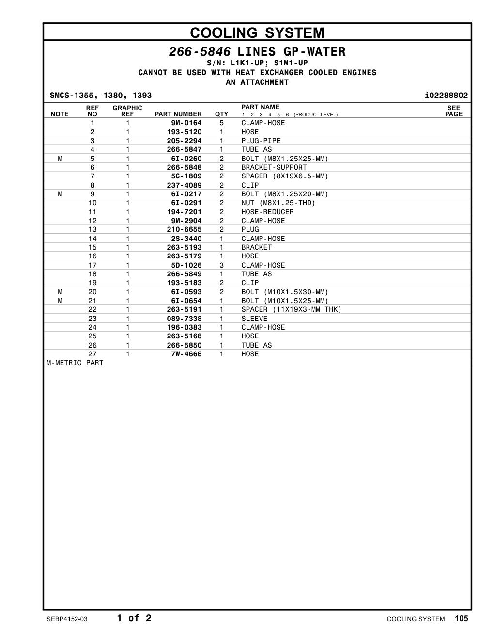 7W-4666 HOSE CAT parts manual diagram