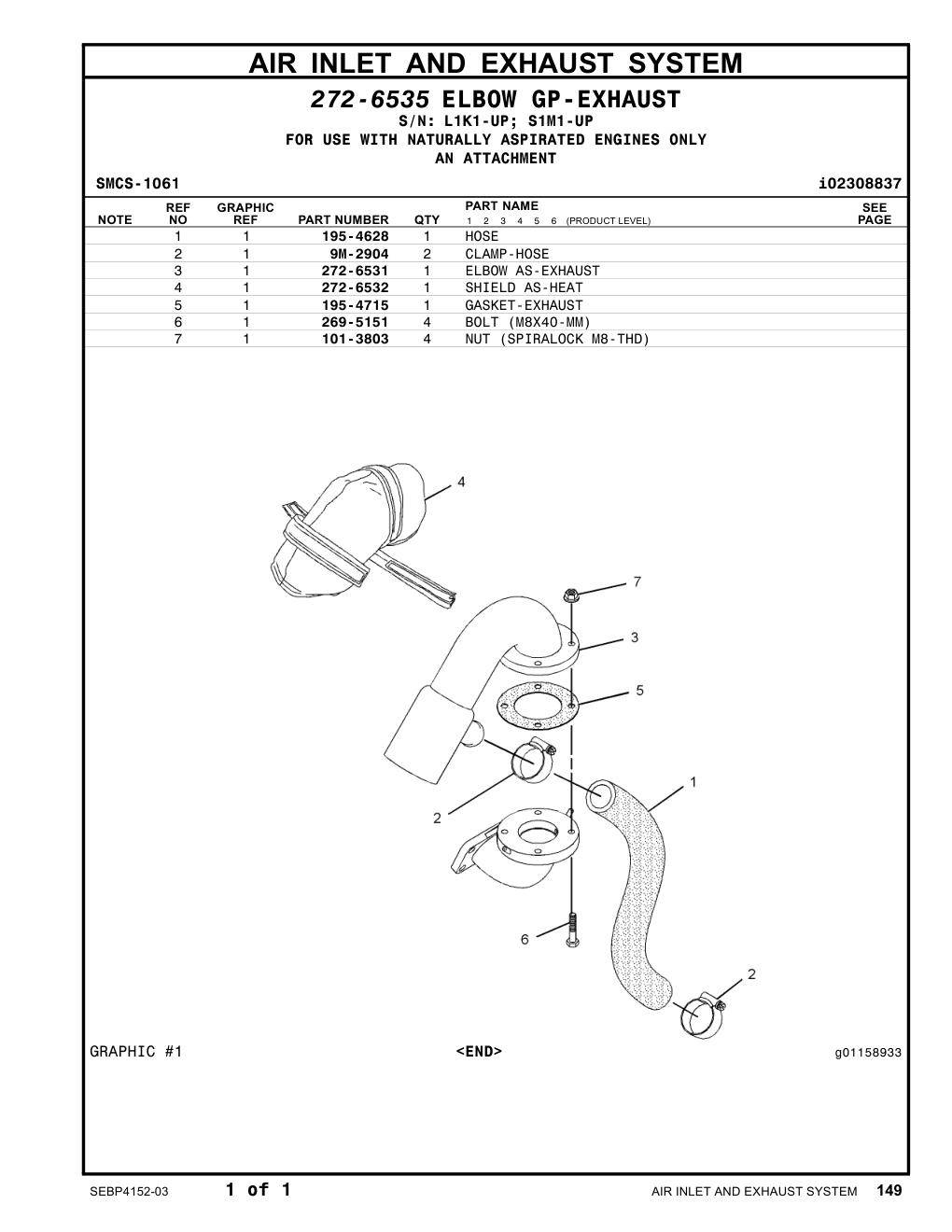 272-6532 SHIELD AS-HEAT CAT parts manual diagram