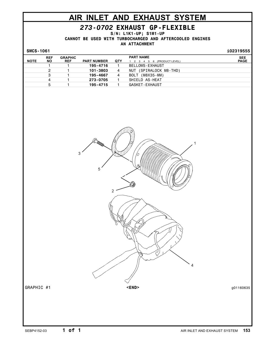 273-0705 SHIELD AS-HEAT CAT parts manual diagram