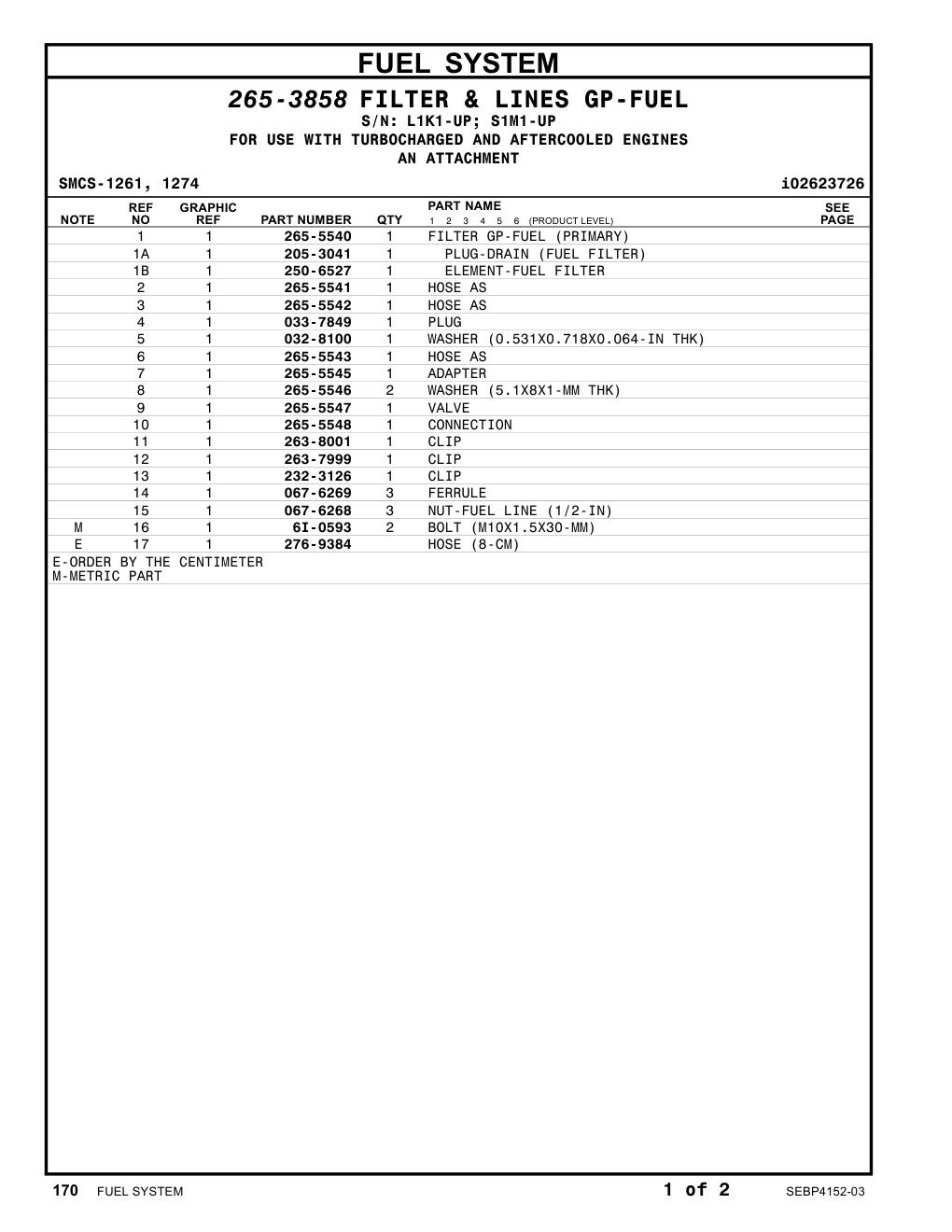 232-3126 CLIP CAT parts manual diagram