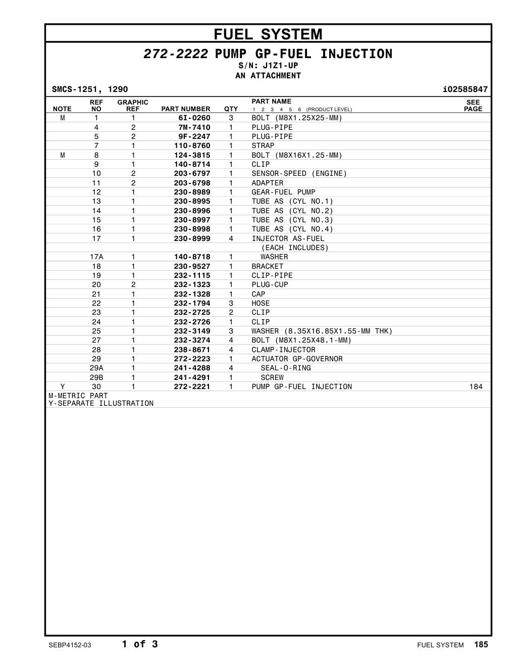 232-1115 CLIP-PIPE · S/N J1Z1-UP CAT parts manual diagram