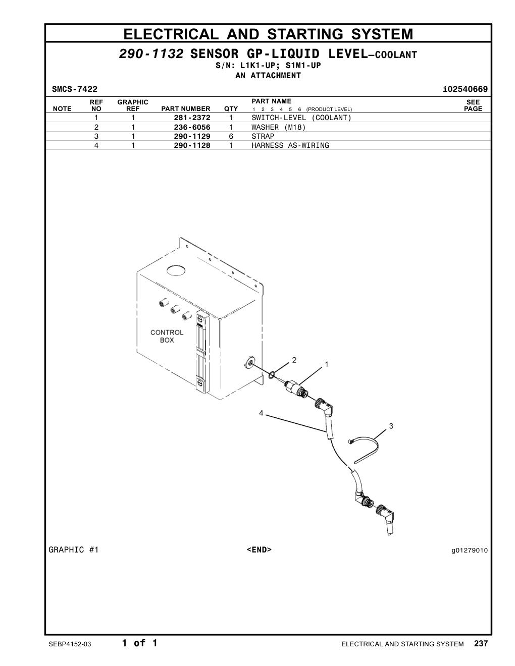 290-1129 STRAP CAT parts manual diagram