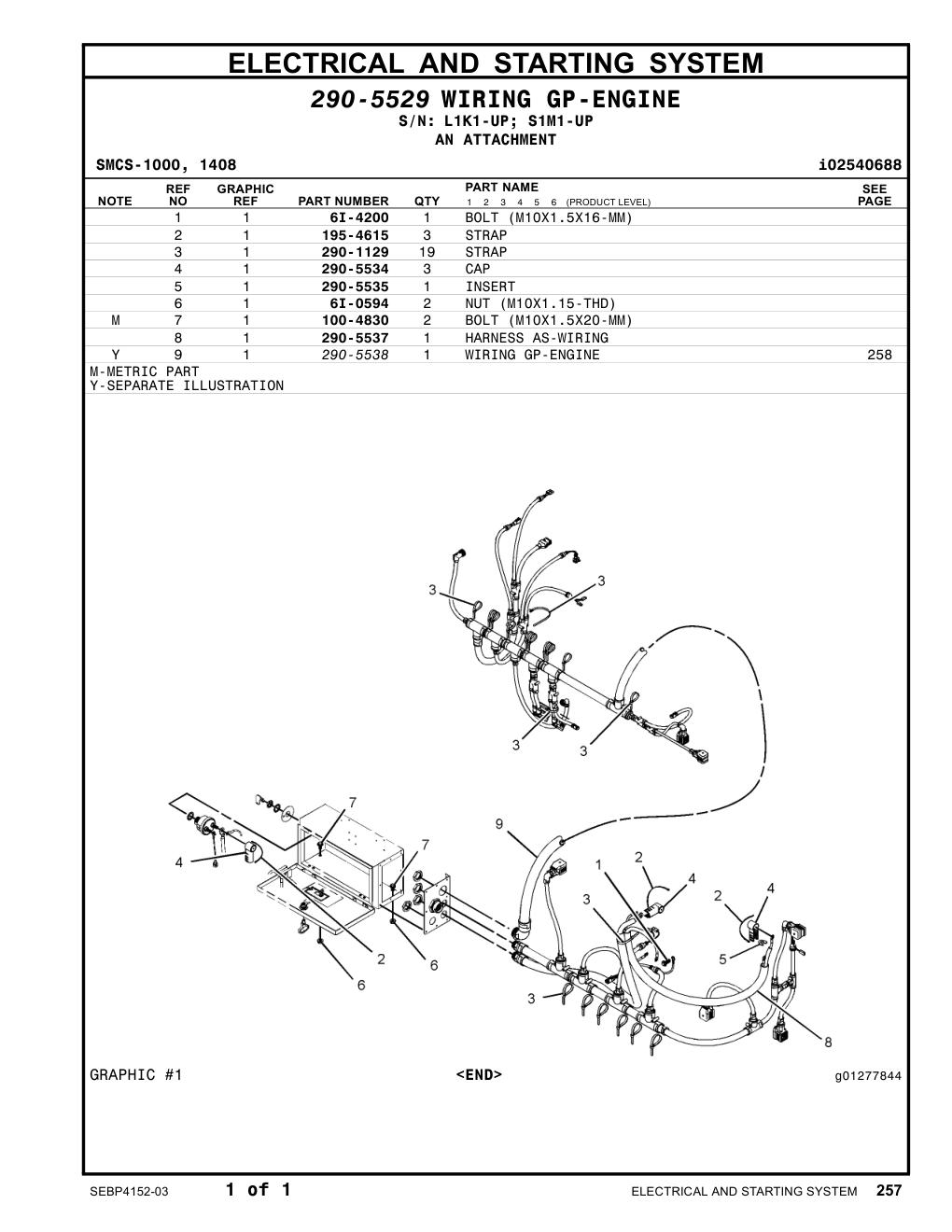 290-5535 INSERT CAT parts manual diagram