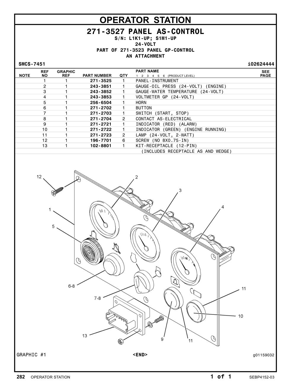 243-3853 VOLTMETER GP (24-VOLT) CAT parts manual diagram