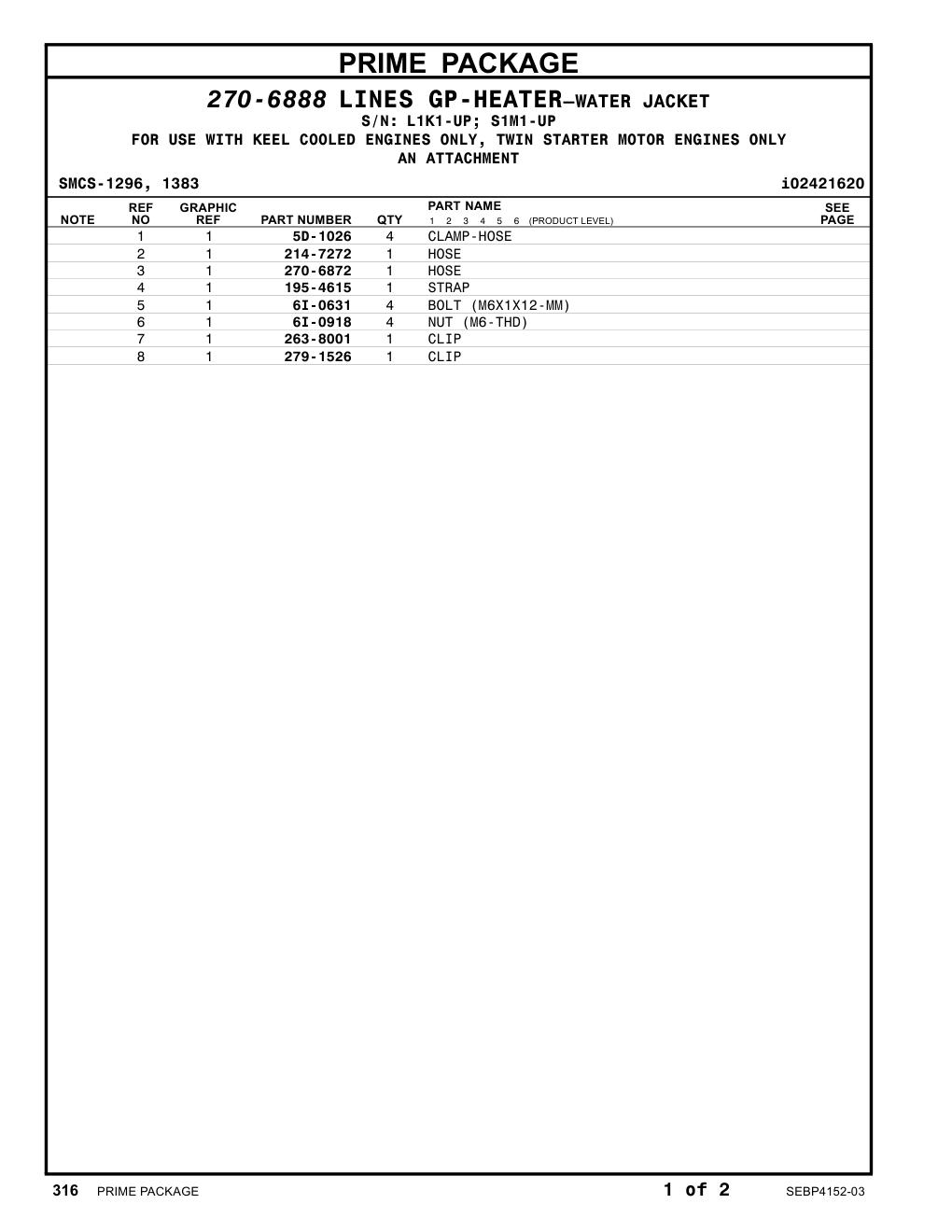 279-1526 CLIP CAT parts manual diagram