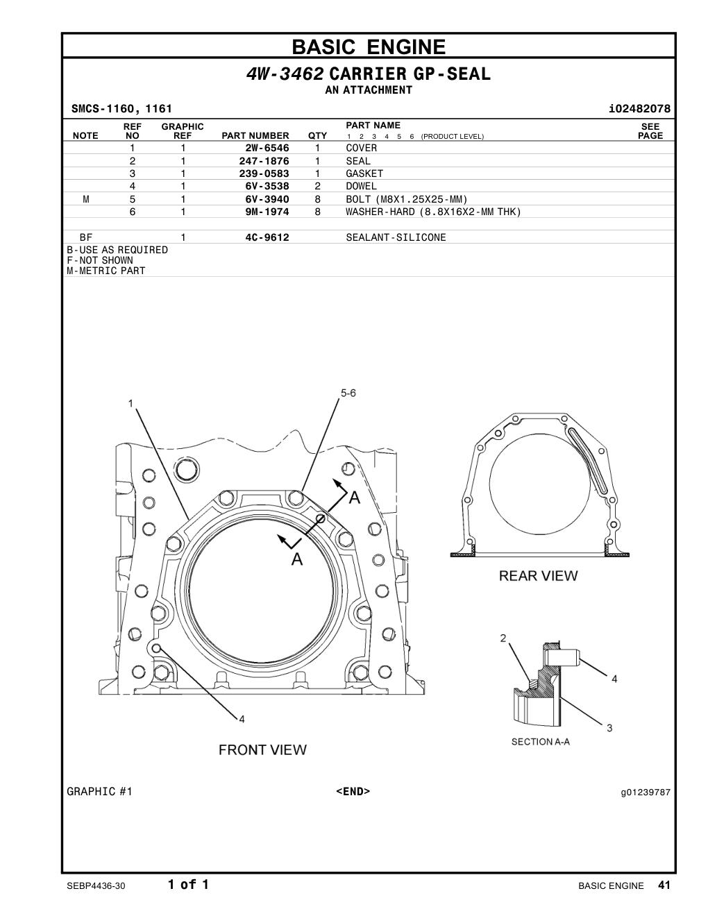 247-1876 SEAL CAT parts manual diagram