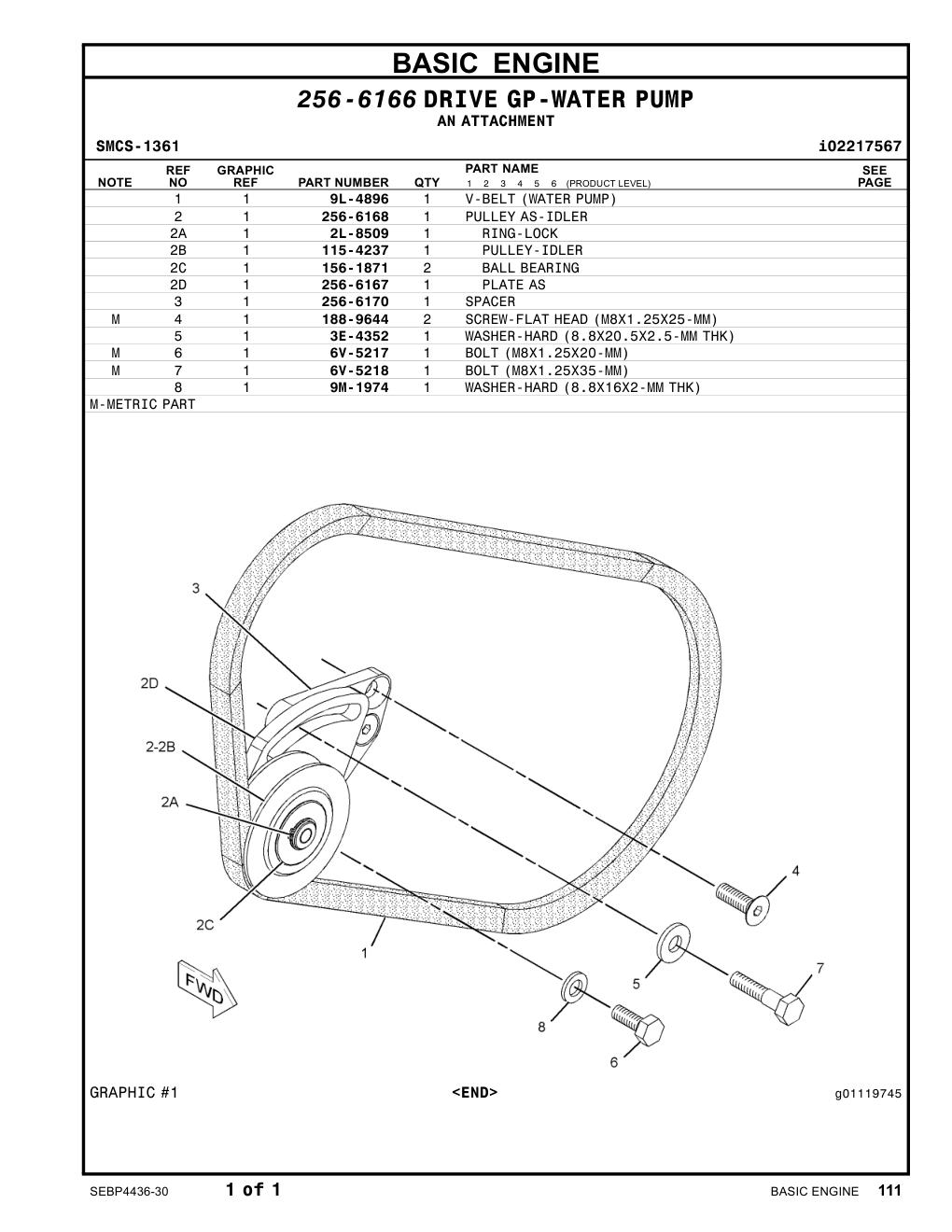 256-6170 SPACER CAT parts manual diagram