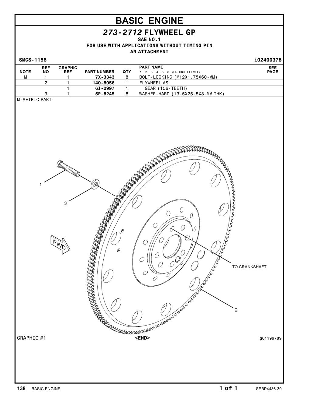 140-8056 FLYWHEELAS CAT parts manual diagram