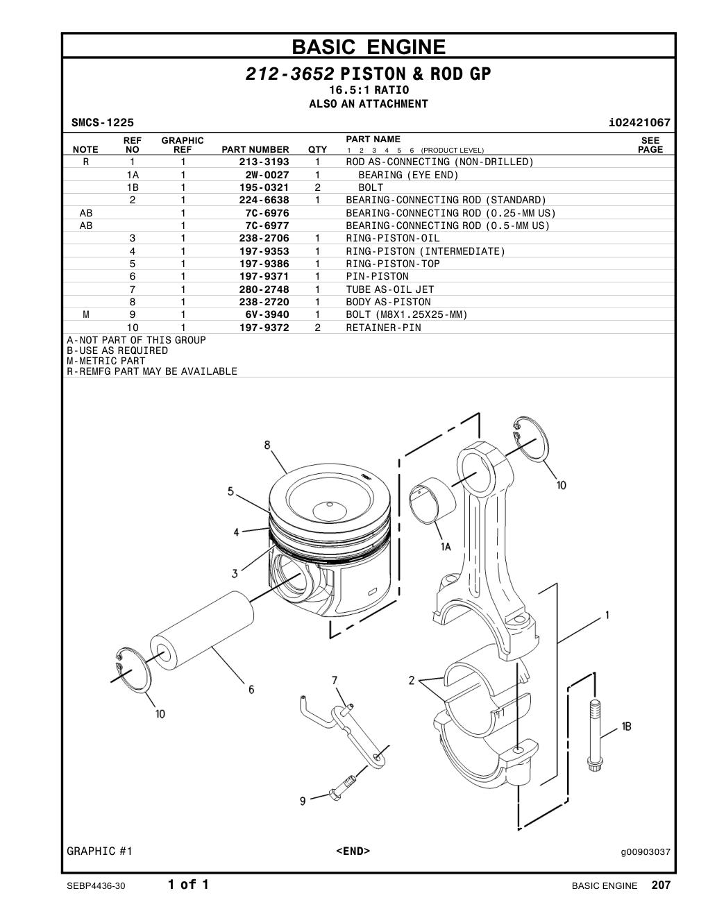 238-2720 BODYAS-PISTON CAT parts manual diagram