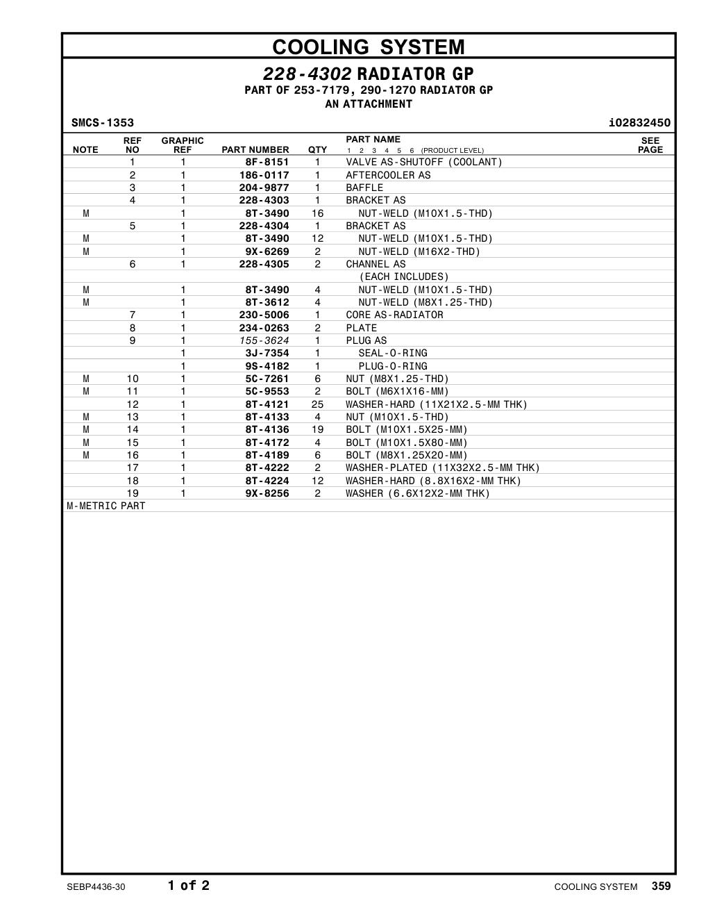 230-5006 CORE AS-RADIATOR CAT parts manual diagram