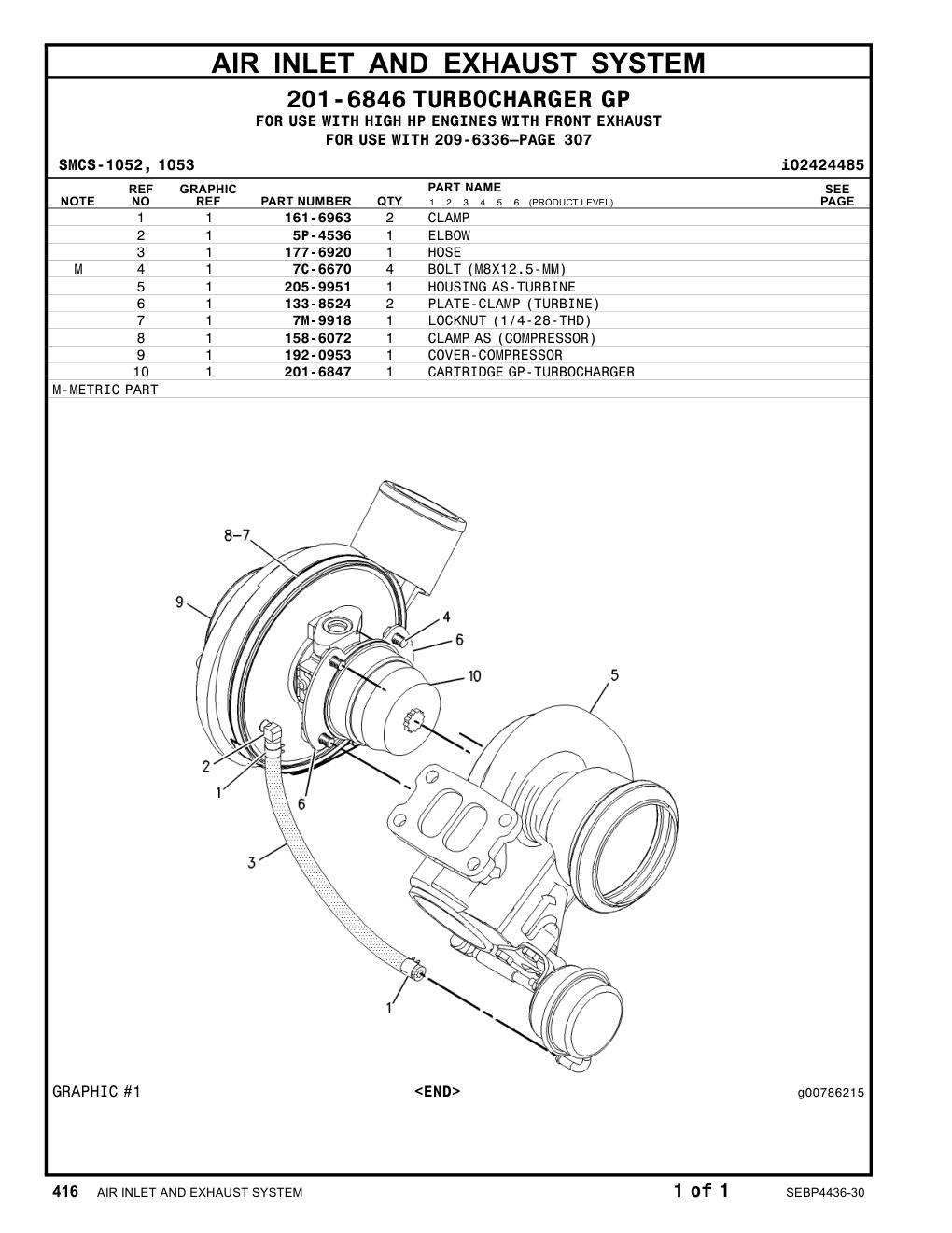 201-6847 CARTRIDGEGP-TURBOCHARGER CAT parts manual diagram