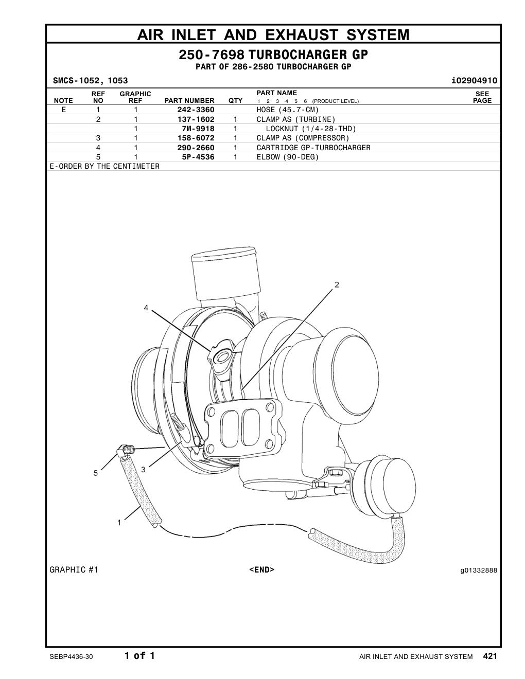 290-2660 CARTRIDGEGP-TURBOCHARGER CAT parts manual diagram