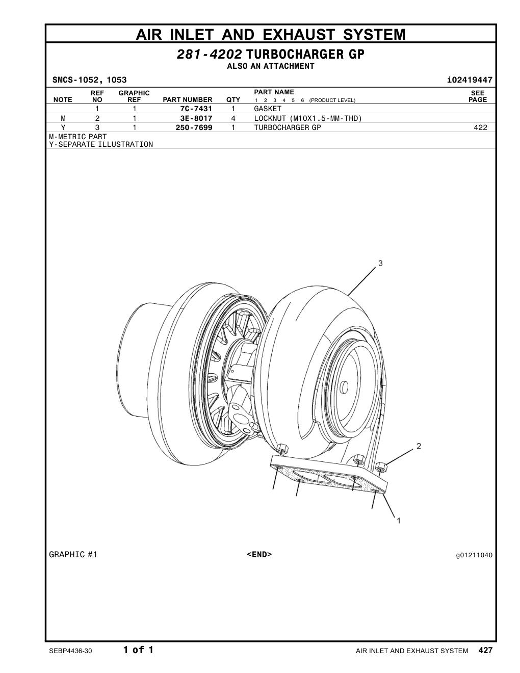 250-7699 TURBOCHARGERGP CAT parts manual diagram