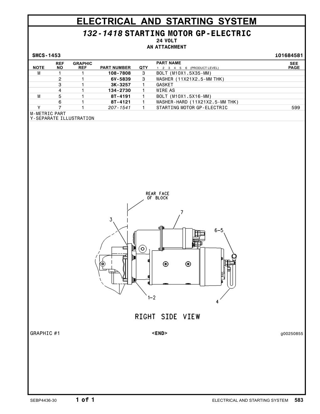 207-1541 STARTINGMOTOR GP-ELECTRIC CAT parts manual diagram
