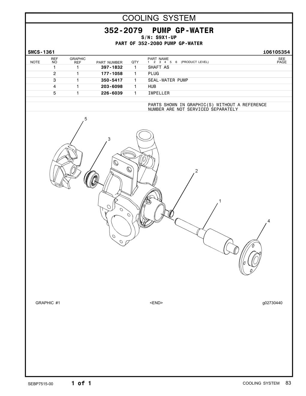 397-1832 SHAFT AS · S/N S9X1-UP CAT parts manual diagram