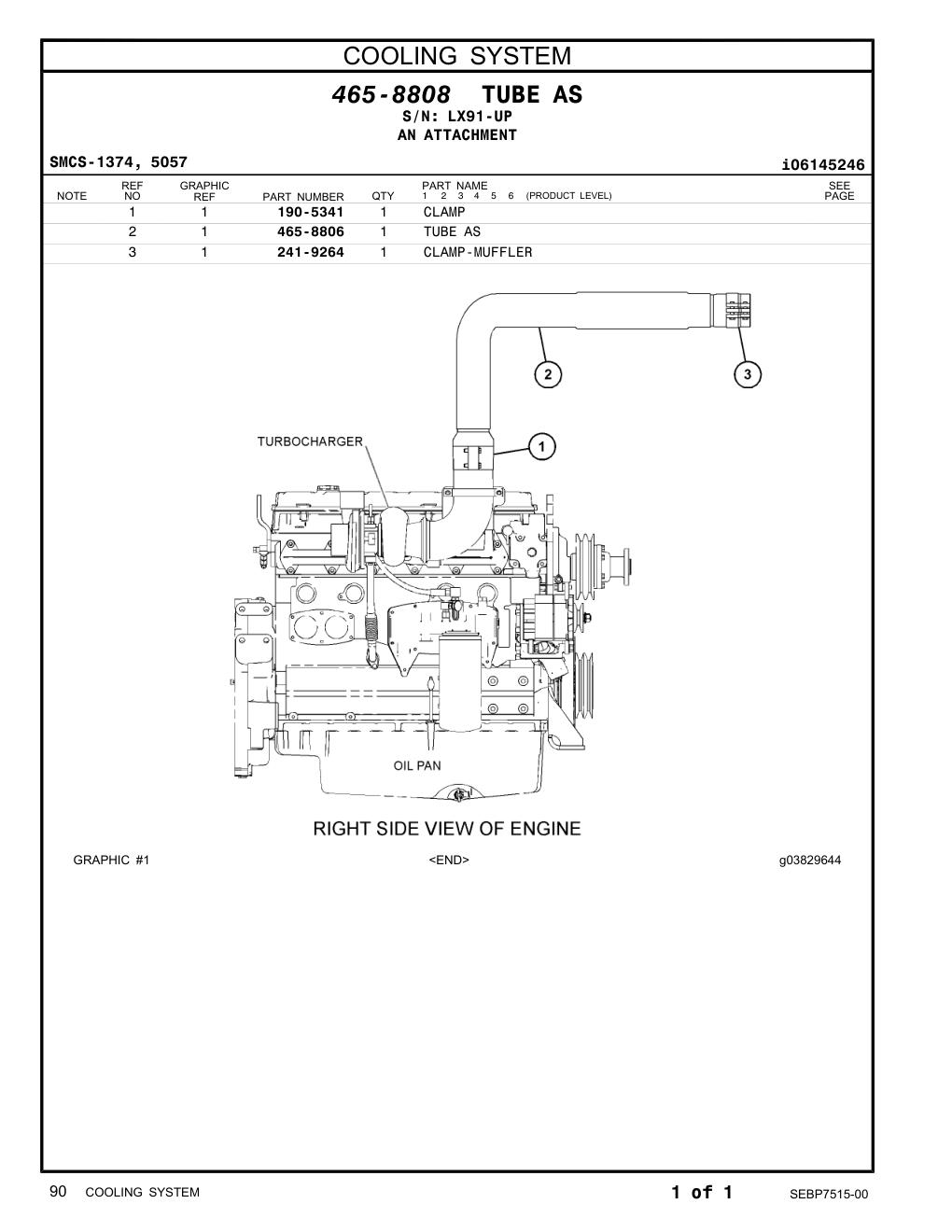241-9264 CLAMP-MUFFLER · S/N LX91-UP CAT parts manual diagram