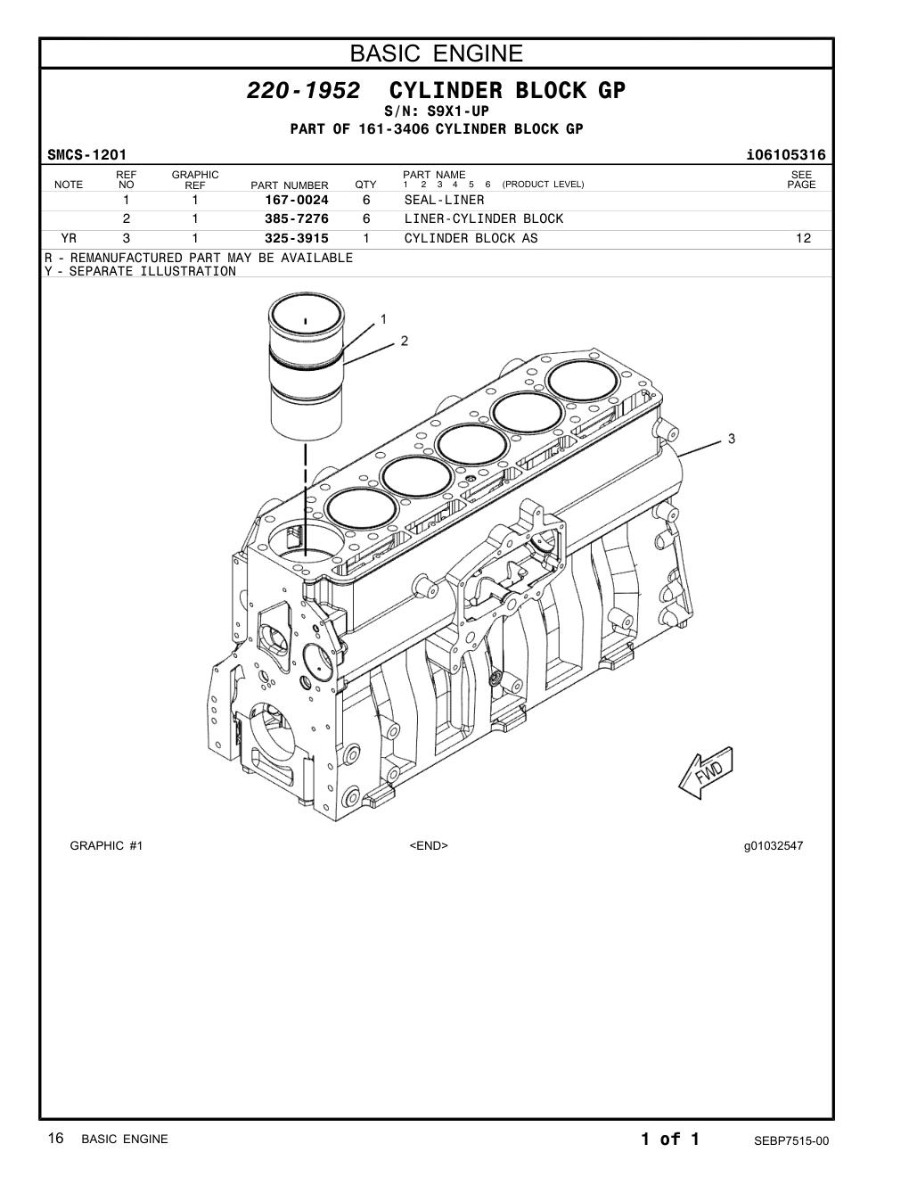 385-7276 LINER-CYLINDER BLOCK · S/N S9X1-UP CAT parts manual diagram