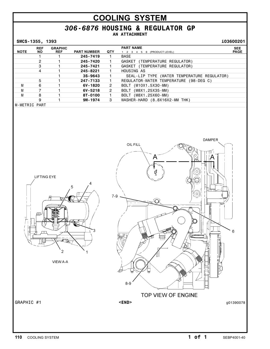 245-7421 GASKET (TEMPERATURE REGULATOR) CAT parts manual diagram